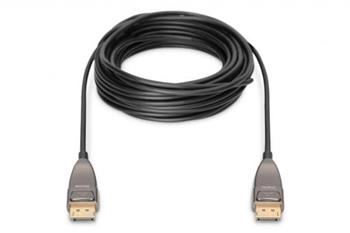 Digitus DisplayPort AOC hybridní připojovací kabel M/M, 15m, UHD 8K@60Hz, CE, zlato, bl (AK-340107-150-S)