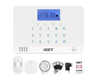 iGET SECURITY M3B - Víceúčelový bezdrátový GSM alarm, detektor na dveře a okna, detektor pohybu, siréna 110 dB (75020106)