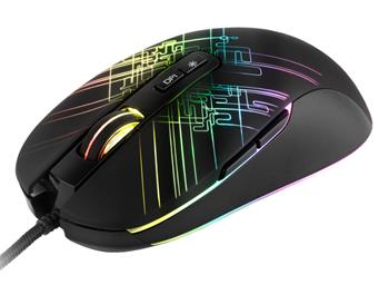 C-TECH herní myš Dusk (GM-27L), casual gaming, 3200 DPI, 5 RGB módů podsvícení, USB (GM-27L)