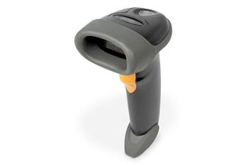 DIGITUS Ruční skener čárových kódů 2D, napájený z baterie, kompatibilní s Bluetooth a QR kódem, 200 skenů / s, s držák (DA-81003)