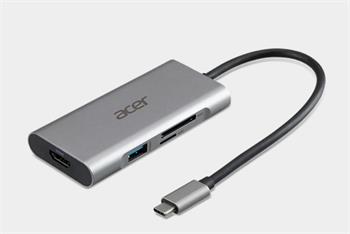 Acer 7in1 type C dongle: 3x USB 3.2, 1xHDMI 4K, 1x type C Power Delivery (100W), 1 X SD/TF card reader (HP.DSCAB.008)