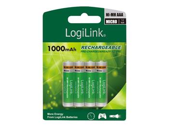 LOGILINK LR03RB4 - 1000mAh, Nabíjecí Baterie AAA Ni-MH, Micro, 1.2V, 4ks (LR03RB4)