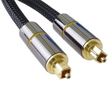 PremiumCord Optický audio kabel Toslink, OD:7mm, Gold-metal design + Nylon 1m (kjtos7-1)