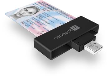 CONNECT IT USB čtečka eObčanek a čipových karet, ČERNÁ (CFF-3000-BK)