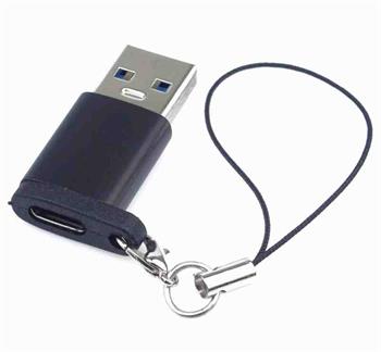 PremiumCord Adaptér USB3.0 A male - USB-C Female, černý s očkem na zavěšení (kur31-19)