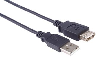 PremiumCord USB 2.0 kabel prodlužovací, A-A, 0,5m, černá (kupaa05bk)