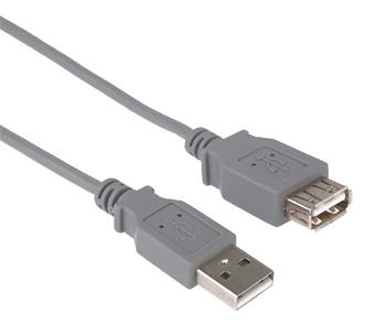 PremiumCord USB 2.0 kabel prodlužovací, A-A, 1m, šedá (kupaa1)
