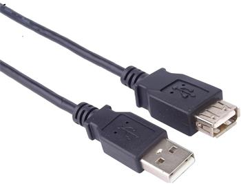 PremiumCord USB 2.0 kabel prodlužovací, A-A, 2m černá (kupaa2bk)
