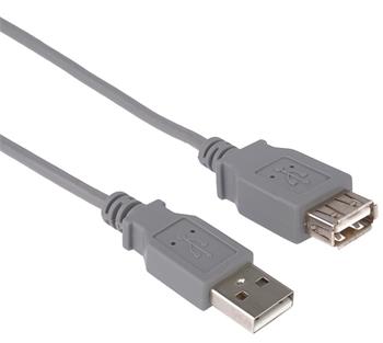 PremiumCord USB 2.0 kabel prodlužovací, A-A, 3m, šedá (kupaa3)