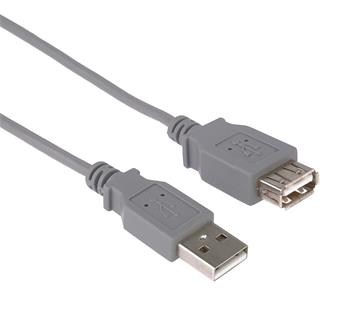 PremiumCord USB 2.0 kabel prodlužovací, A-A, 5m, šedá (kupaa5)