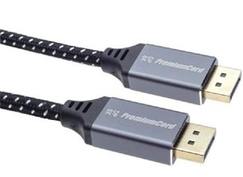 PremiumCord DisplayPort 1.4 přípojný kabel, kovové a zlacené konektory, 1m (kport10-01)