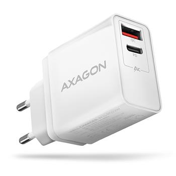 AXAGON ACU-PQ22W, duální nabíječka do sítě, 2x port QC3.0/AFC/FCP + PD type-C, 22W (ACU-PQ22W)