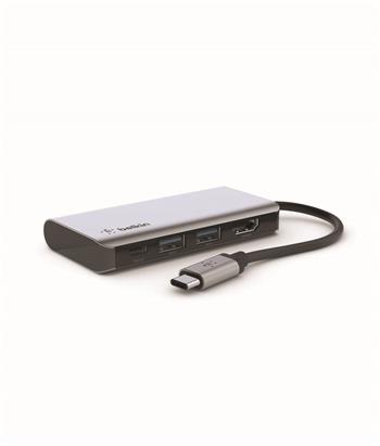 Belkin USB-C 4v1 Multiport adaptér - 4K HDMI, USB-C PD 3.0, 2x USB-A 3.0 (AVC006btSGY)