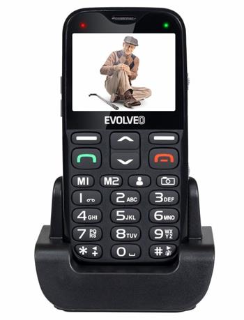 EVOLVEO EasyPhone XG, mobilní telefon pro seniory s nabíjecím stojánkem (černá barva) (EP-650-XGB)