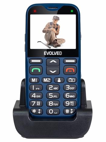 EVOLVEO EasyPhone XG, mobilní telefon pro seniory s nabíjecím stojánkem (modrá barva) (EP-650-XGL)