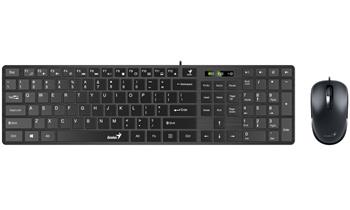 Genius SlimStar C126 , Set klávesnice a myši, drátový, CZ+SK layout, USB, nízký profil,černý (31330007403)