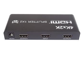 PremiumCord HDMI splitter 1-2 porty kovový s napájením, 4K, FULL HD, 3D (khsplit2b)