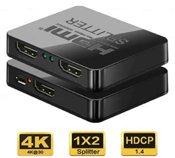 PremiumCord HDMI splitter 1-2 porty, s napájením z USB, 4K, FULL HD, 3D (khsplit2c)