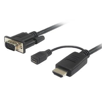 PremiumCord Kabelový převodník HDMI na VGA s napájecím micro USB konektorem 2m (khcon-20)