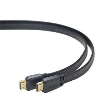 PremiumCord HDMI High Speed + Ethernet plochý kabel, zlacené konektory, 2m (kphdmep2)