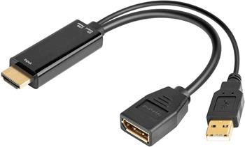 PremiumCord adaptér HDMI to DisplayPort Male/Female s napájením z USB (kportad09)