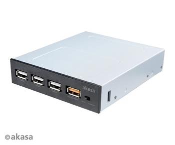 Interní 3,5" USB hub, 3x USB 2.0 + 1x USB rychlé nabíjení (AK-ICR-23)