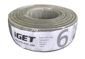 iGET Síťový kabel CAT6 UTP PVC Eca 100m/role (84005021)