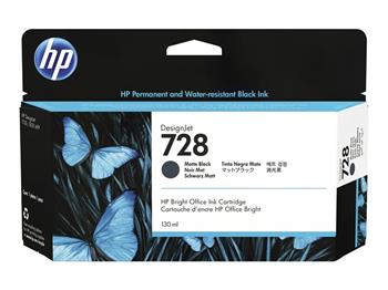 HP 728 130-ml Matte Black DesignJet Ink (3WX25A)