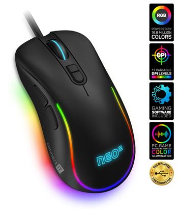 CONNECT IT NEO 2 herní myš+SW, 7200 DPI,RGB podsvícení, USB, ČERNÁ (CMO-3589-BK)