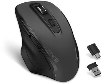 CONNECT IT Dual SmartSwitch bezdrátová myš, USB-A + C (+1x AA baterie zdarma), ŠEDÁ (CMO-3100-GY)
