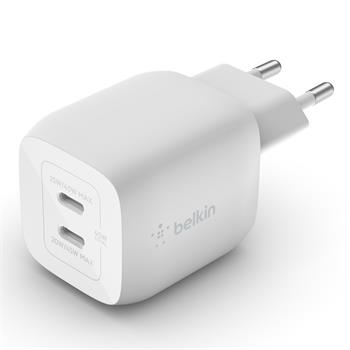 Belkin Duální 45W USB-C Power Delivery GaN PPS nástěnná nabíječka, bílá (WCH011vfWH)