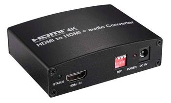 PremiumCord HDMI 4K Audio extractor s oddělením audia na stereo jack, SPDIF Toslink, RCA (khcon-30)