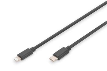 DIGITUS Pružinový kabel USB - C na Lightnig MFI C94 TPU USB 2.0, PD20W Max. 1m (AK-600434-006-S)