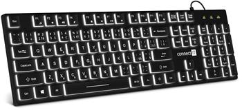 CONNECT IT Chocolate WhiteStar kancelářská podsvícená klávesnice (CZ + SK verze) BLACK (CKB-5051-CS)