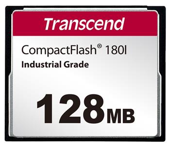 Transcend 128MB INDUSTRIAL TEMP CF180I CF CARD, (MLC) paměťová karta (SLC mode), 85MB/s R, 70MB/s W (TS128MCF180I)