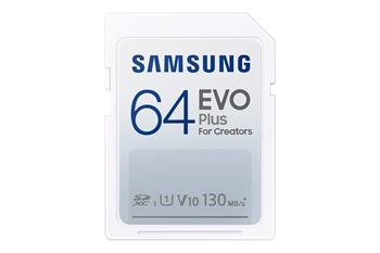 Samsung EVO Plus/SDXC/64GB/130MBps/UHS-I U1/Class 10 (MB-SC64K/EU)