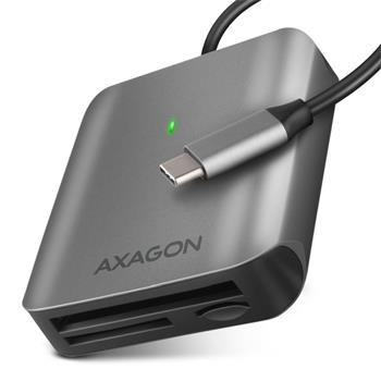 Axagon CRE-S3C, hliníková vysokorychlostní USB-C 3.2 Gen 1 čtečka paměťových karet. 3 sloty, UHS-II (CRE-S3C)