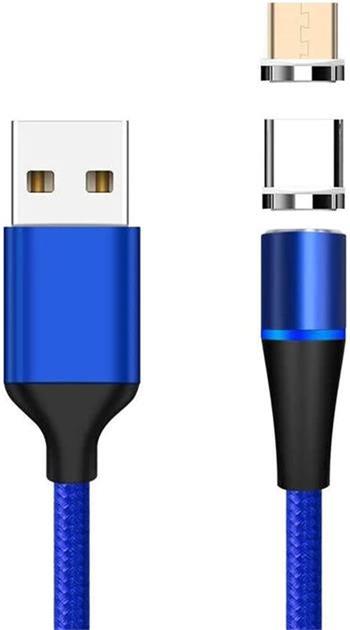 PremiumCord Magnetický micro USB a USB-C nabíjecí a datový kabel 1m, modrý (ku2m1fgb)