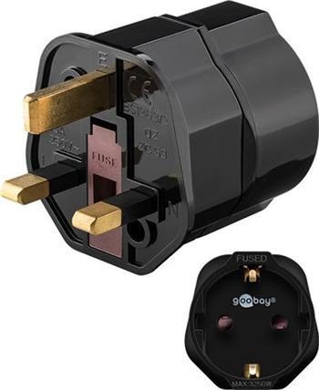 goobay Cestovní adaptér pro UK zásuvku a spotřebiče s českou zástrčkou a zemnícím kolíkem (ppadapter-121)