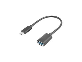 LANBERG USB-C(M) 3.1 na USB-A(F) adaptér kabel 15CM černý OTG (AD-UC-UA-04)