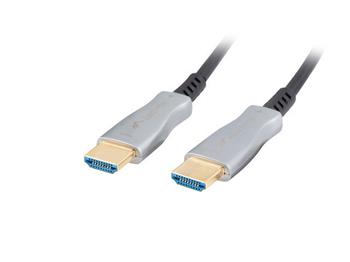 LANBERG Aktivní optický kabel High Speed with Ethernet 2.0, 4K@60Hz, M/M, délka 20m, černý, zlacené konektory (CA-HDMI-20FB-0200-BK)