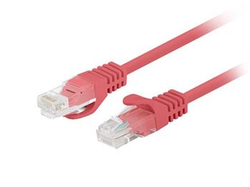 LANBERG Patch kabel CAT.5E UTP 0.25M červený Fluke Passed (PCU5-10CC-0025-R)
