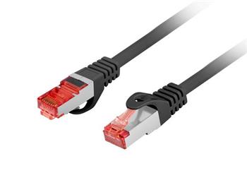 LANBERG Patch kabel CAT 6 S-FTP, AWG 26/7, LSZH, měď, černý, 0,5m (PCF6-10CU-0050-BK)