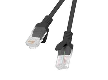 LANBERG Patch kabel CAT.6 UTP 0.25M černý Fluke Passed (PCU6-10CC-0025-BK)