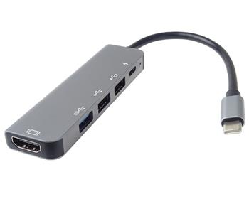 PremiumCord USB-C na HDMI + USB3.0 + 2x USB2.0 + PD(power delivery) adaptér (ku31dock15)