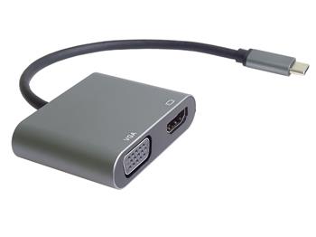 PremiumCord MST adaptér USB-C na HDMI + VGA, rozlišení 4K a FULL HD 1080p (ku31hdmi19)
