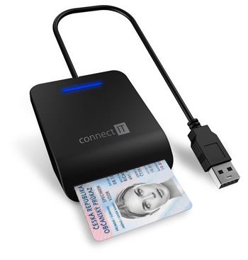 CONNECT IT USB čtečka eObčanek a čipových karet, ČERNÁ (CFF-3050-BK)