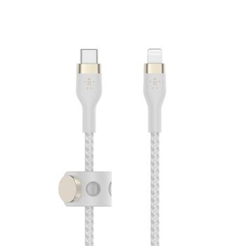Belkin USB-C kabel s lightning konektorem, 1m, bílý - odolný PRO Flex (CAA011bt1MWH)