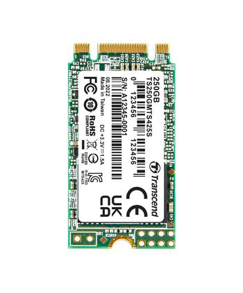 TRANSCEND MTS425S 250GB SSD disk M.2 2242, SATA III 6Gb/s (3D TLC), 500MB/s R, 330MB/s W (TS250GMTS425S)