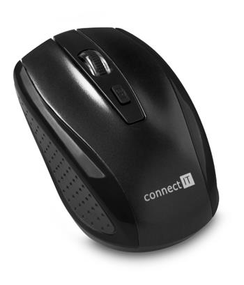 CONNECT IT Bezdrátová optická myš (+ 2x AAA baterie zdarma), černá (CI-1223)